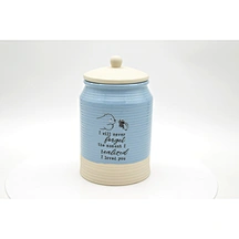 Blue embossed stripe cookie Jar, ceramic kitchen storage jar, biscotti jar